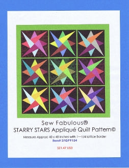 APQ 9154- Sew Fabulous® Starry Stars Applique Quilt Pattern